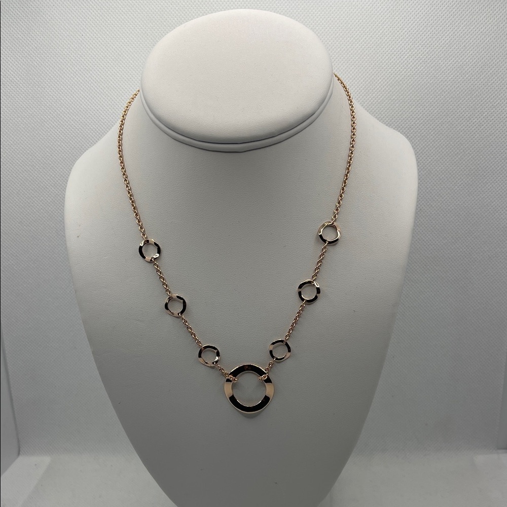 Ippolita Rosé Wavy Circle Station Necklace .925